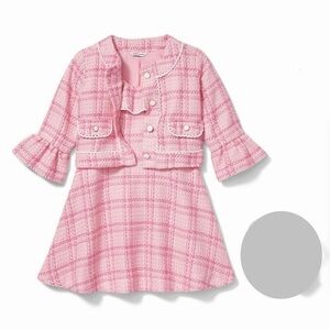 Janie and Jack Pink Tweed Set Jacket and Dress size 5